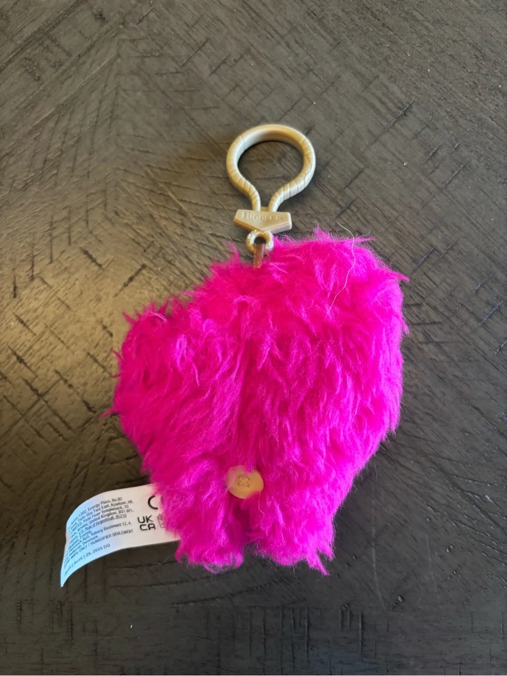 Fuggler Plush Heart Monster Keychain - Hot Pink